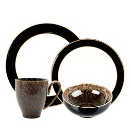 Denby Praline Noir Wide Rimmed Dinner Plate