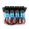 FXC Rocker Switch Aluminum Panel 4 Gang Toggle Switches Dash