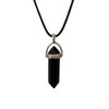 VIE VIE Double Point Pencil Pendant, Black String (Black Obsidian)