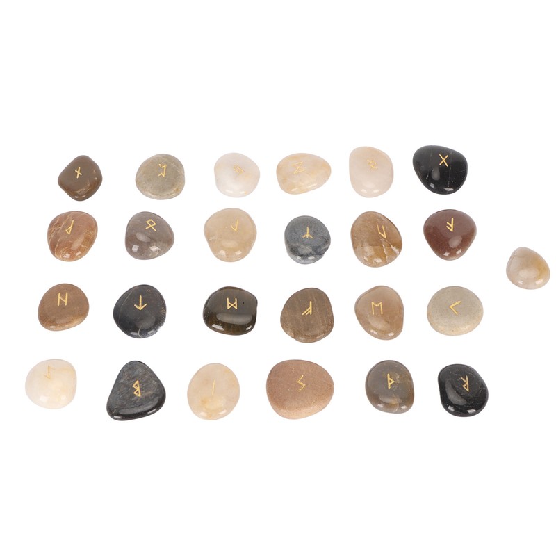 25pcs Rune Stones Set Good Luck Eliminate Negativity Lightweight Divination