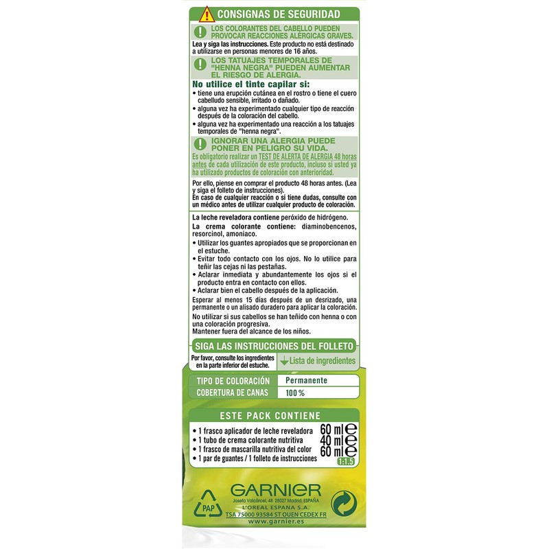 Garnier Nutrisse Creme Coloración Permanente Con Mascarilla Nutritiva De Cuatro