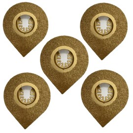 5 Pack - 70mm Carbide Teardrop Multi Tool Blades for Grout Removal & Sanding Cutter Saw Set Compatible with Dremel Fein Multimaster Makita Etc Oscillating