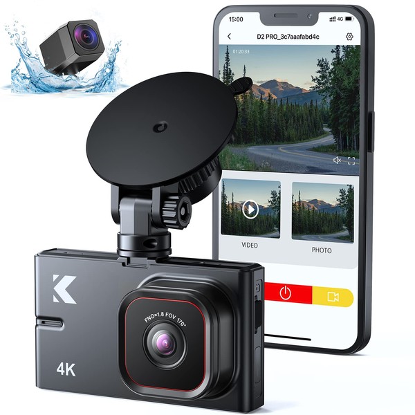 Kingslim Dash Cam Front and Rear with WiFi - Kingslim
