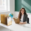 Youeon Large Vertical Clipboard Holder, 12 Slots Wood and Metal