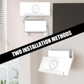 Starlink Gen 3 Router Mount with Power Supply Brackets Metal Wall Mount Kit for Starlink Standard V3 Router Wall Mounting Set for RVs,Boats,Home,Office White