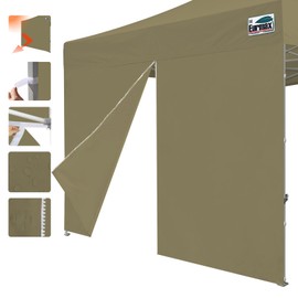 Eurmax USA 10FT Instant Canopy SunWall with Middle Zipper, Removeable Sidewall for Pop Up Canopy Tent,1 Pack Wall Only (Khaki)