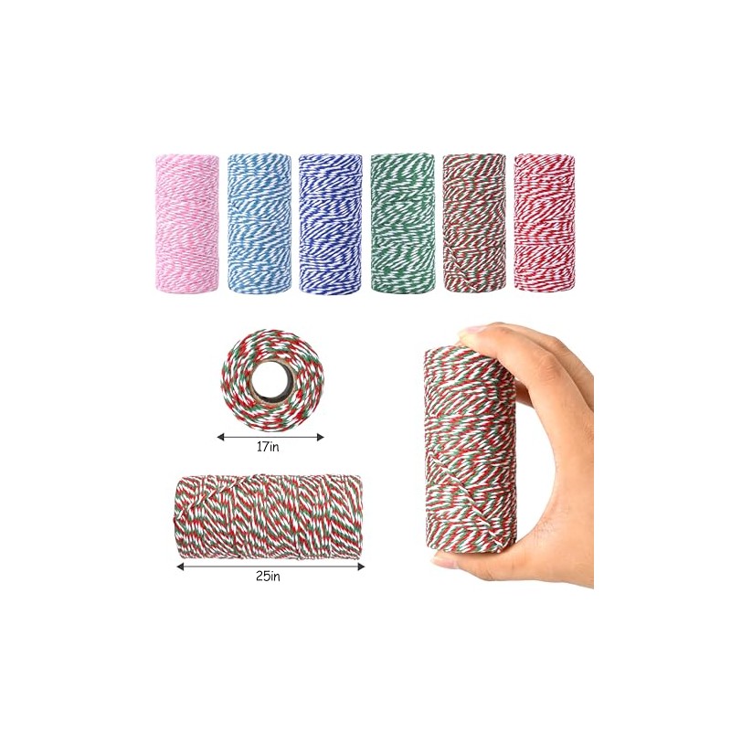 Colorful Cotton Twine - 6 Rolls of Eco-Friendly Bakers String