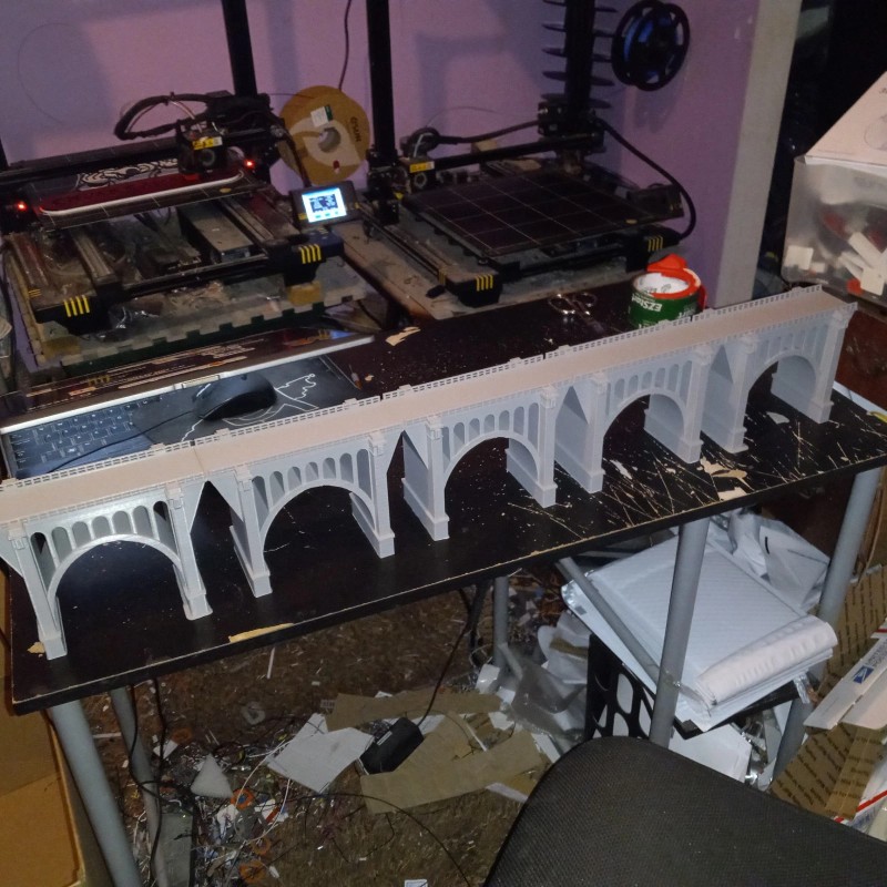 Spencer-3D HO Scale One Arch Viaduct Short bridge 5 Sections