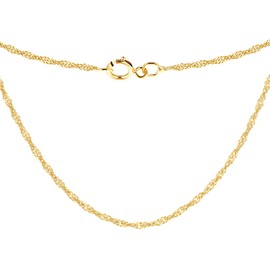Carissima Gold Women's 9 ct Yellow Gold 0.9 mm Diamond Cut Twist Curb Chain Necklace of Length 41 cm/16 Inch