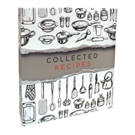 Better Kitchen Products Recipe Binder, Full Page 3 Ring Standard Binder Organizer Set (with 50 Page Protectors & 12 Category Divider Tabs) 11.5" x 12" Sleek Kitchen Design