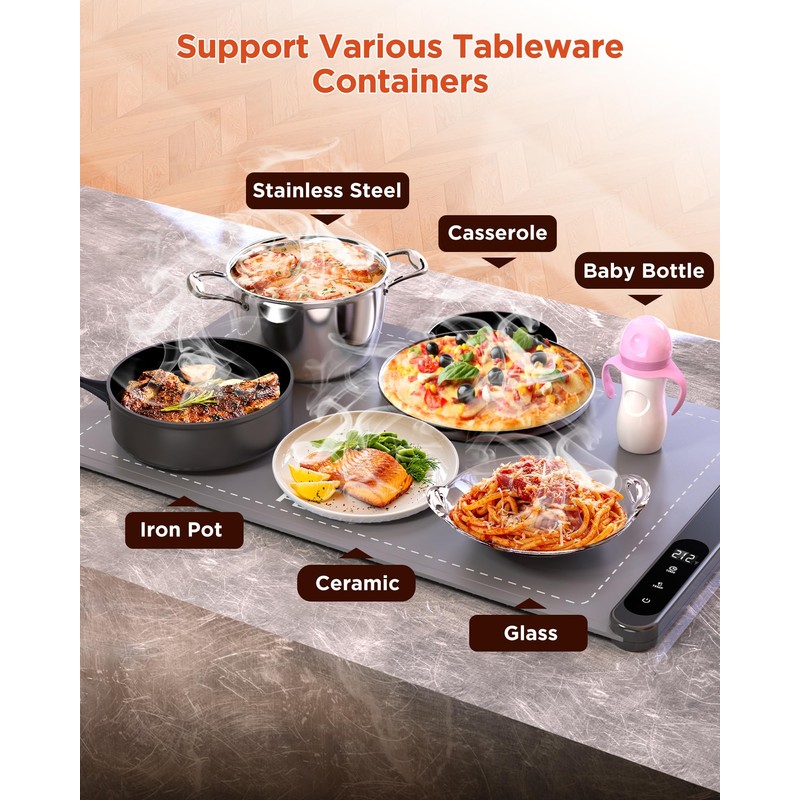 FEPPO Food Warming Mat, Upgrade High-tech Graphene Heating Film, Fast
