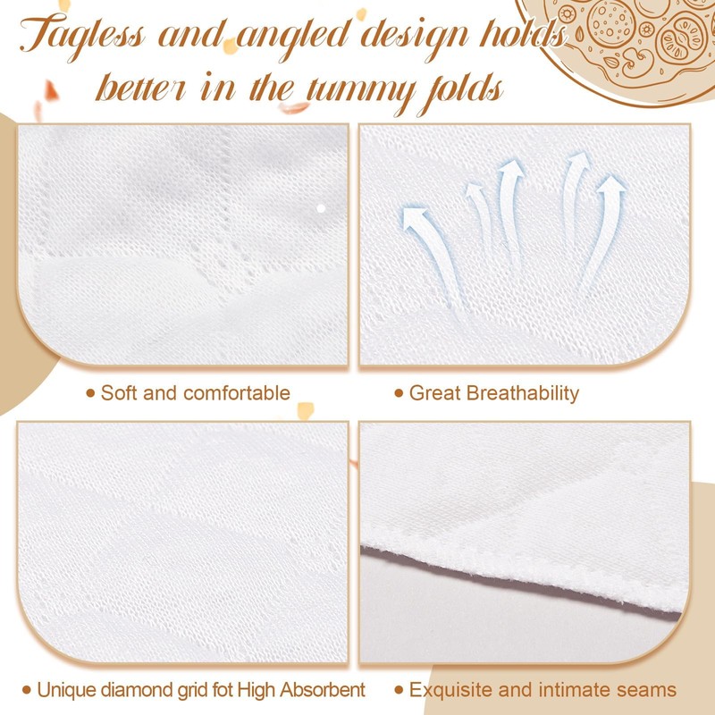 6 Pcs Cotton Tummy Liners for Sweat Rash Under Belly