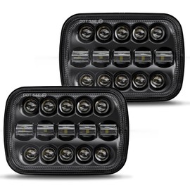 BICYACO DOT 110W 5x7 7x6 Inch Led Headlights Hi/Low Led Sealed Beam Projector Headlamp Compatible with Jeep Wrangler YJ Cherokee XJ Kenworth T300 1997-2010 H4 Plug H6054 H5054 6054 6052 (Black)