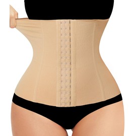 LODAY LODAY Waist Trainer Corset Shapewear Tummy Control Body Shaper Waist Cincher for Women Postpartum Belly Band Wrap(M,Beige(hook))