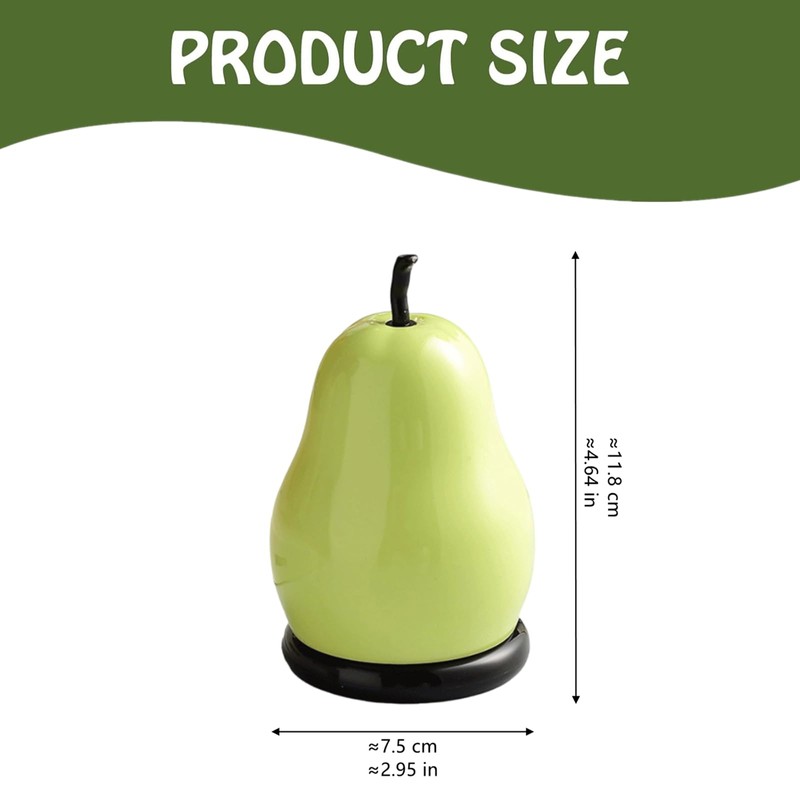 1 Pcs Pear Shaped Green Fruit Toothpick Holder 4.6 Inches