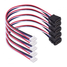 CY 5pcs/Set DIY OEM Type C Female Socket to 4Pin Header Cable Pitch=2.0mm Latch Mount Type DC 5V Power