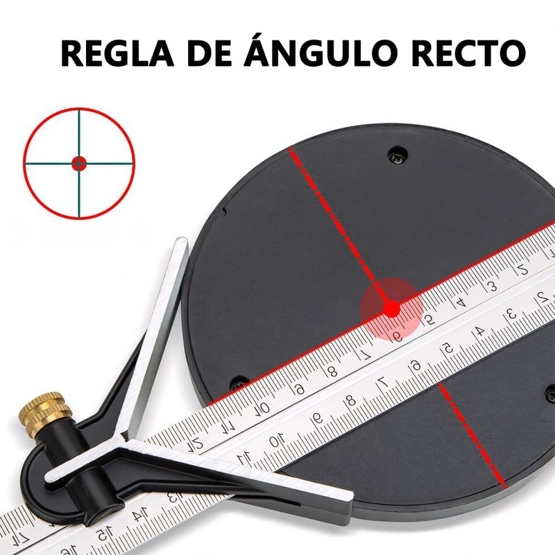 Regla De Ángulo,Escuadra De Combinacion,Acero Inoxidable,12 Pulgadas y 30cm,Ajustable Escuadra