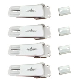 Class A Customs | Four (4) Pack of White Non-Locking Fold Down Camper Latch and Catch | with Screws