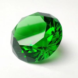 Yiasangly 60mm K9 Crystal Green Diamond Shaped Decorative Paperweight for Home Decor, Wedding Centerpieces, Valentine's Day Gift