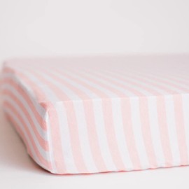 NODNAL CO. Fitted Crib Sheet - 100% Cotton for Baby Girl/Boy Nursery Bedding - Gender Neutral Patterns & Colors - Unisex for Standard Baby/Toddler Crib Mattress 28”x52”x9” (Pink Stripe)