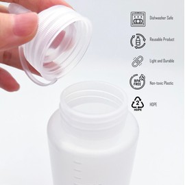 JinPhon Pack of 6 250 ml 8 oz Plastic Squeeze Bottles