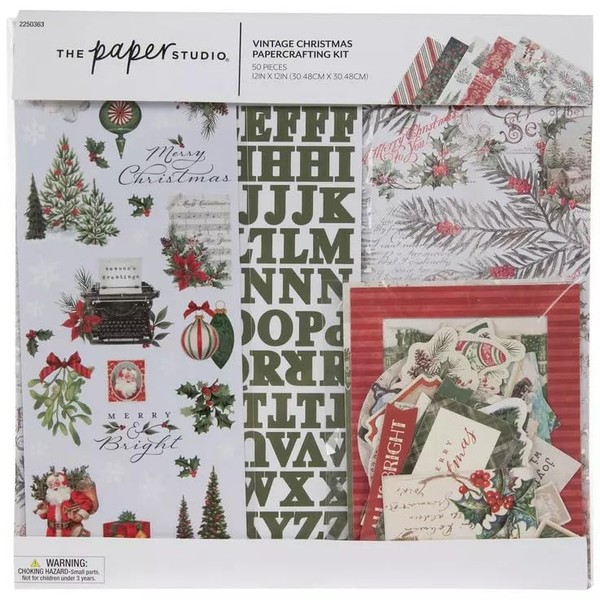 Tree House Studio Vintage Christmas Papercrafting Kit - Includes 50