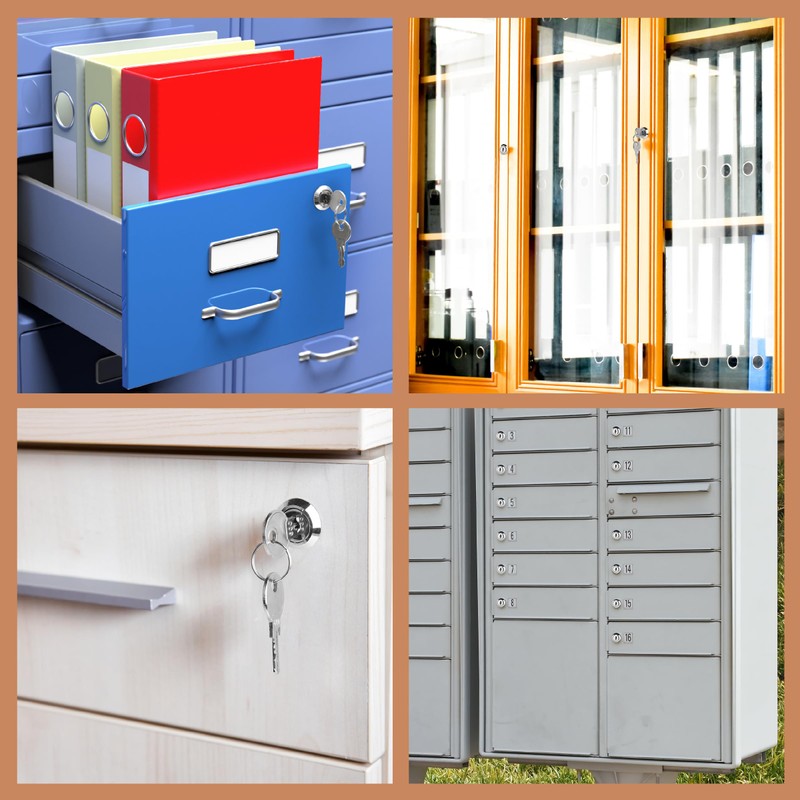 Bates- Cabinet Locks with Keys, 1-1/2", 2 Pack, Long Cam