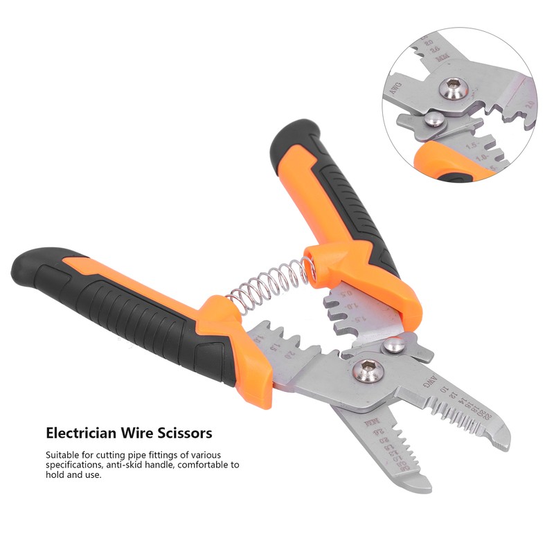 Electrician Crimper Cable Wire Cutter Household Scissors Crimping Wire Stripper