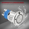 DaierTek 12V Latching Push Button Switch Marine Waterproof Round Blue