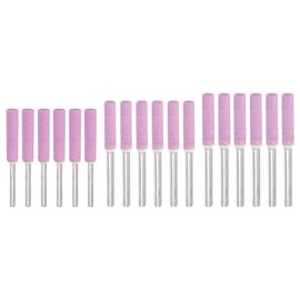PATIKIL 18 Pcs Diamond Chainsaw Sharpener 3 Sizes High Hardness Sharpening Stone Polishing Chainsaw Sharpening Kit Grinding File Tool, Pink(5/32", 3/16", 7/32")