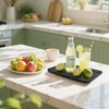 2‑Pack Black Non‑Slip Rectangular Plastic Food Serving Trays 12.2×8.9in