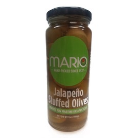 Mario Camacho Foods Stuffed Olives, Jalapeno, 7 Ounce (Pack of 6)