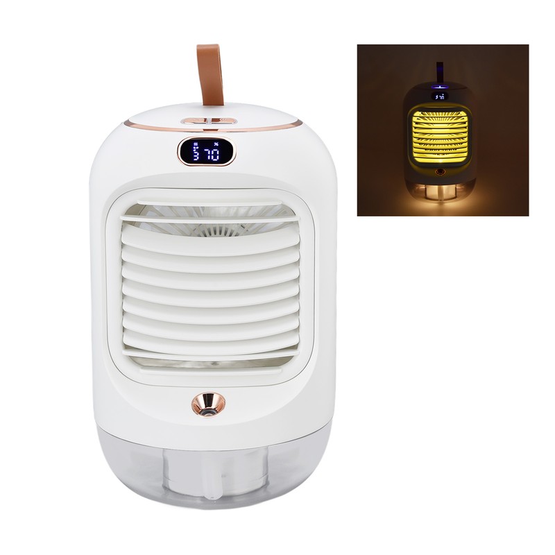 Mini Air Conditioner Humidifier Aromather 3 Gears 5 Blades USB
