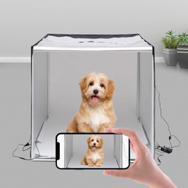 Professional Photo Light Box, Portable Folding Studio Box Tabletop Photography Lighting Kit 3 Colors Backdrops LED Lights Adjustable Brightness 5500K, 3.3 * 3.3 * 3.3ft