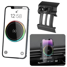 LUNQIN Car Magnetic Phone Mount for Mazda CX-90 CX90 2024 2025 2026 and Mazda CX-70 CX70 2025 2026 Auto Accessories Best Cellphone Holder Fast 15W Wireless Charger Cell Phones Charging Screen Stand