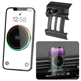 LUNQIN Car Magnetic Phone Mount for Mazda CX-90 CX90 2024 2025 2026 and Mazda CX-70 CX70 2025 2026 Auto Accessories Best Cellphone Holder Fast 15W Wireless Charger Cell Phones Charging Screen Stand