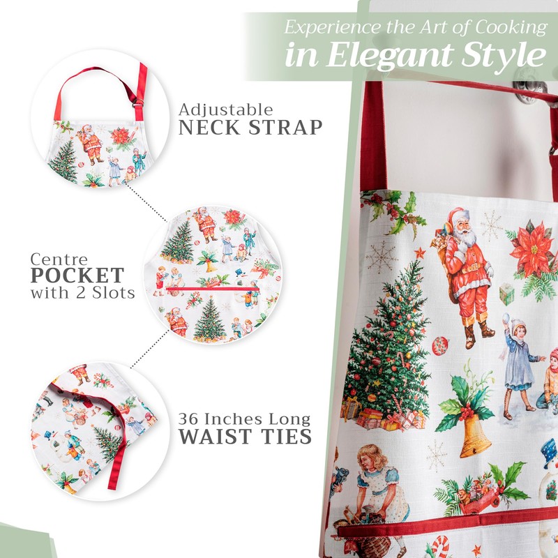 Maison d' Hermine 100% Cotton Apron for women with Pocket