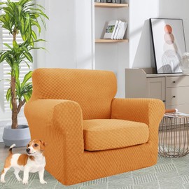 YEMYHOM Latest Checkered 2 Pieces Chair Covers for Living Room High Stretch T...