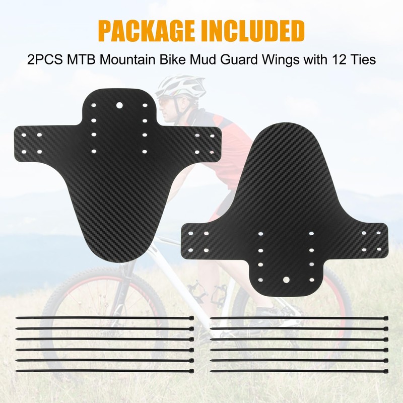2PCS MTB Mountain Bike Mud Guard Wings, Front & Rear
