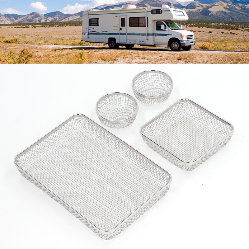 RV Mesh Screen Set Stainless Steel Vent Cover Furnace Flying