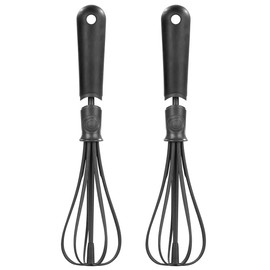 Rosenstein & Söhne Quirlbesen: 2er-Set flexible Schneebesen, verstellbare Breite (Plastik Schneebesen, Kunststoff-Ei-Schneebesen, Handmixer)