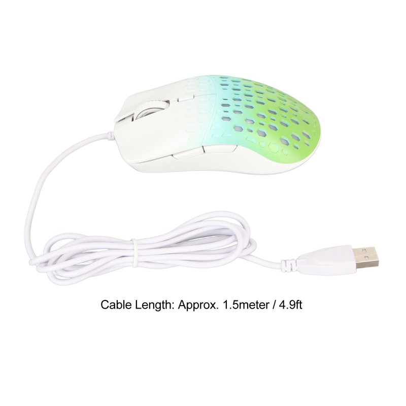 Wired Gaming Mouse with 7 RGB 3600DPI Lightweight Ergonomics Breathable