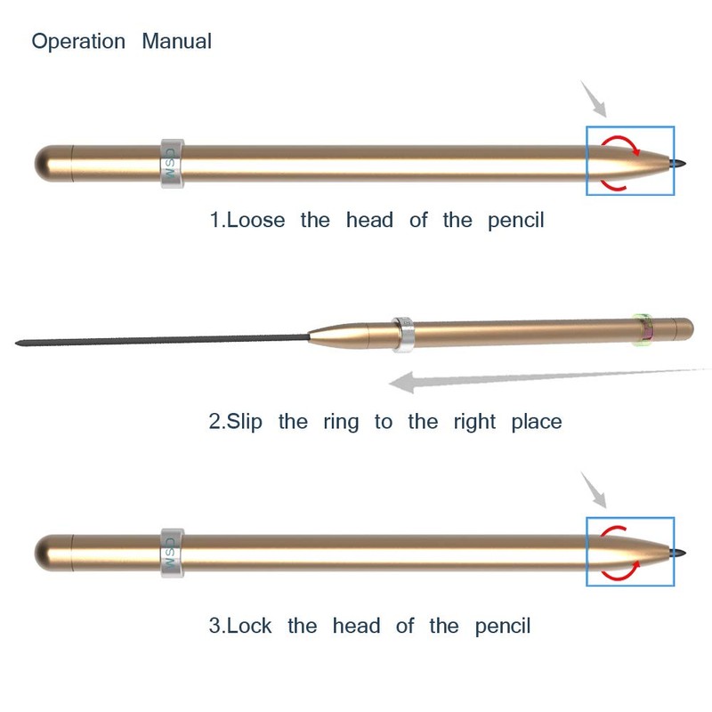 WSD Mechanical Pencil,Drawing Pencils,Sketch Pencils,Magnetic Control Pencil,Pencil Refills Diameter2.0mm, 2B