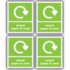 8-Pack - Recycling Bin Sticker Label - Mixed Paper &