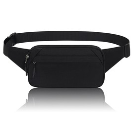 Bum Bag Waist Bag Men Women Small Belt Bag Sport Bum Hip Bag Men Women Waist Fanny Pack for Travel Hiking Dog Training Outdoor, black, Sports