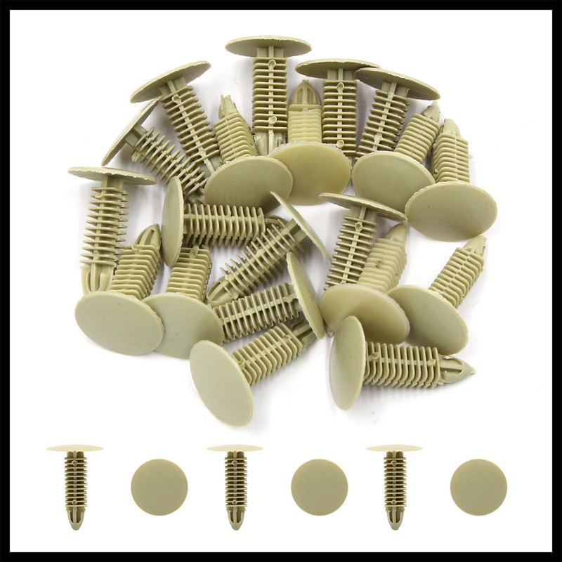 Hihaha 20 Pcs Beige Car Body Panel Plastic Rivets Retainer