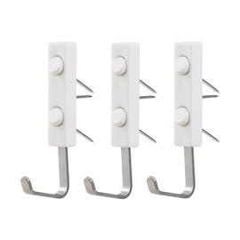 LEC H00407 Triple Pin Hooks, Pack of 3, Load Capacity: 6.6 lbs (3 kg), White