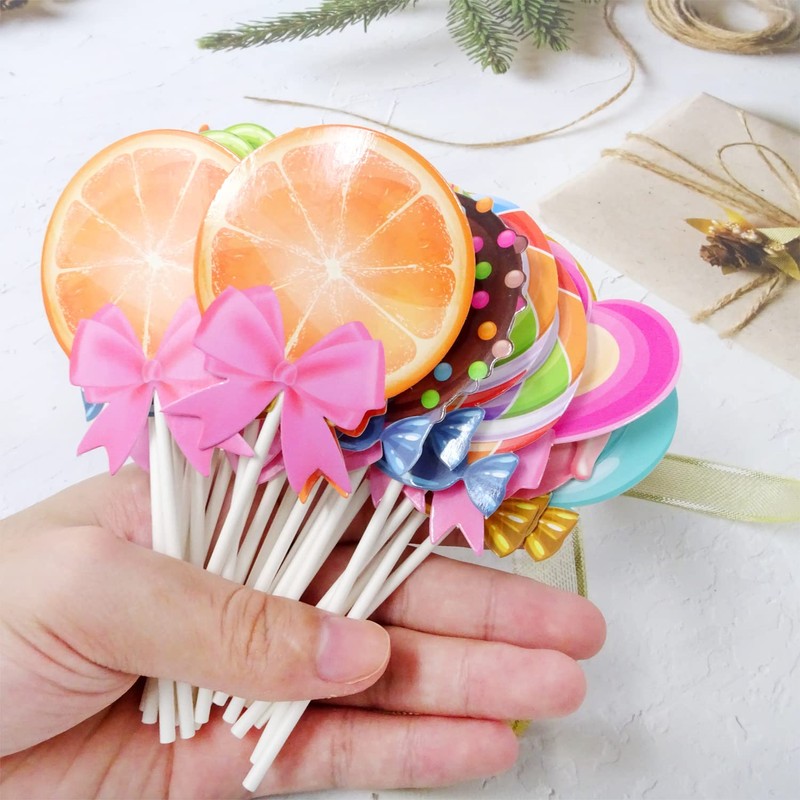 yueton 12 decoraciones para tartas con temática de caramelos para