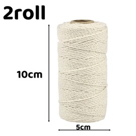 Pack of 2 Gardening Twine, 100 M x 2 MM Twine String Garden String Color Packaging Rope Gift Rope Craft String for DIY Handicraft Decoration Binding(Beige)
