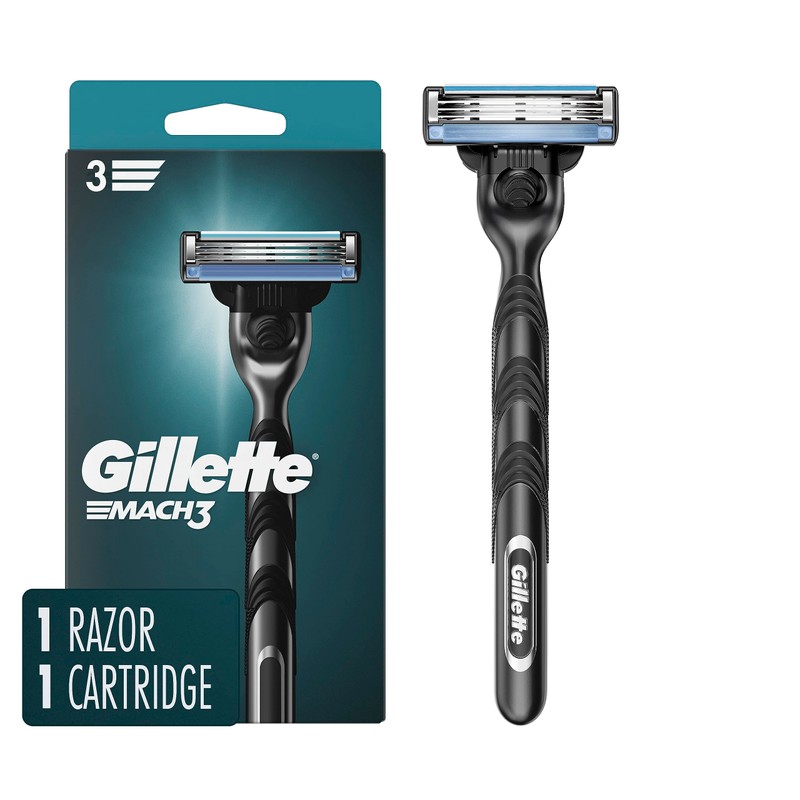 Gillette Mach3 Razor for Men, 1 Razor Handle + 1